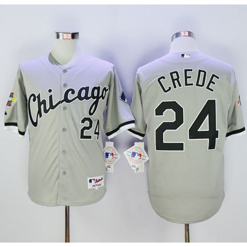 Chicago White Sox #24 Joe Crede Grey 2005 World Series Stitched Jersey Men's