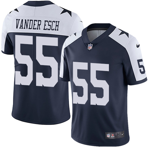 Cowboys #55 Leighton Vander Esch Navy Blue Thanksgiving Men's Stitched Vapor Untouchable Limited Throwback Jersey