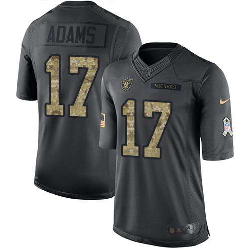 Youth Raiders #17 Davante Adams Black Stitched Limited 2016 Salute To Service Jersey