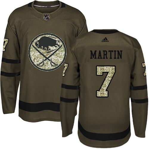 Adidas Buffalo Sabres #7 Rick Martin Green Salute to Service Stitched Jersey Men's