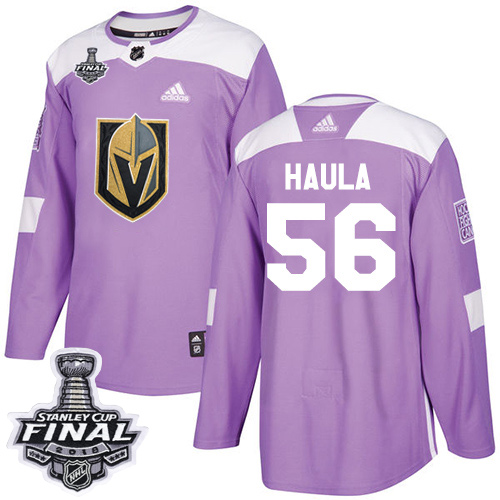 Adidas Golden Vegas Golden Knights #56 Erik Haula Purple Authentic Fights Cancer 2018 Stanley Cup Final Stitched Jersey Men's