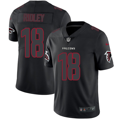 Falcons #18 Calvin Ridley Black Men's Stitched Limited Rush Impact Jersey