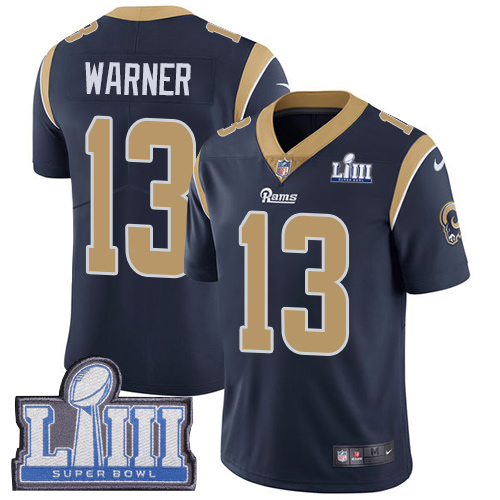 Los Angeles Rams #13 Kurt Warner Navy Blue Team Color Super Bowl LIII Bound Youth Stitched Vapor Untouchable Limited Jersey Youth