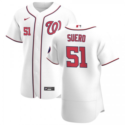 Washington Washington Nationals #51 Wander Suero Men's White Home 2020 Authentic Player Jersey Men's