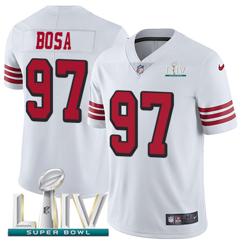 49ers #97 Nick Bosa White Super Bowl LIV 2020 Rush Youth Stitched Vapor Untouchable Limited Jersey