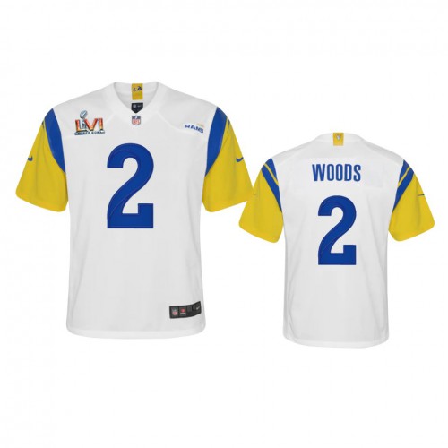 Los Angeles Los Angeles Rams #2 Robert Woods Youth Super Bowl LVI Patch Alternate Game Jersey - White Youth
