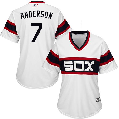 Chicago White Sox #7 Tim Anderson White Alternate Home Women's Stitched Jersey Womens