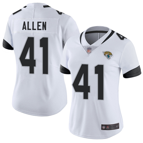 Jaguars #41 Josh Allen White Women's Stitched Vapor Untouchable Limited Jersey