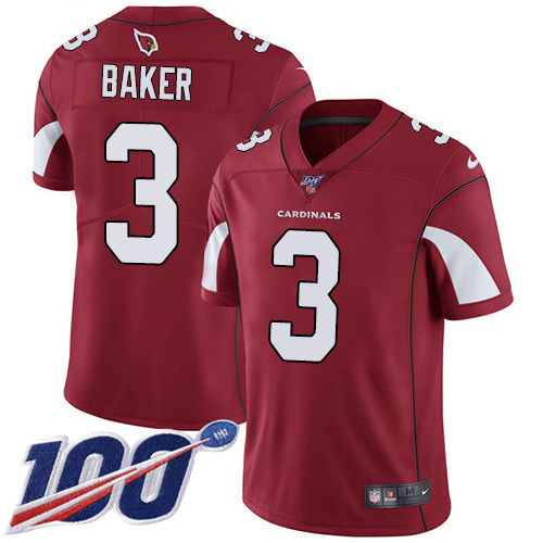 Cardinals #3 Budda Baker Red Team Color Youth Stitched 100th Season Vapor Untouchable Limited Jersey