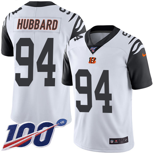Bengals #94 Sam Hubbard White Youth Stitched Limited Rush 100th Season Jersey