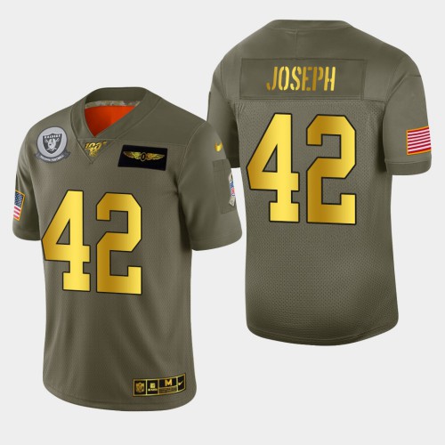 Las Vegas Raiders #42 Karl Joseph Men's Olive Gold 2019 Salute to Service Limited 100 Jersey Men's