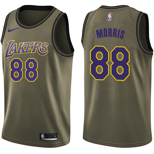 Los Angeles Lakers #88 Markieff Morris Green Swingman Salute to Service Jersey Mens