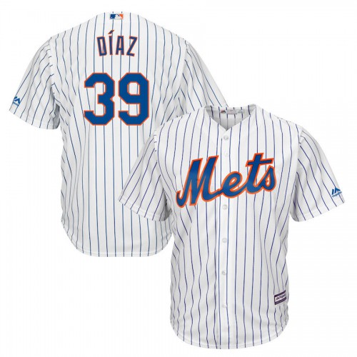New York New York Mets #39 Edwin Diaz Majestic Home Cool Base Player Jersey White Men's