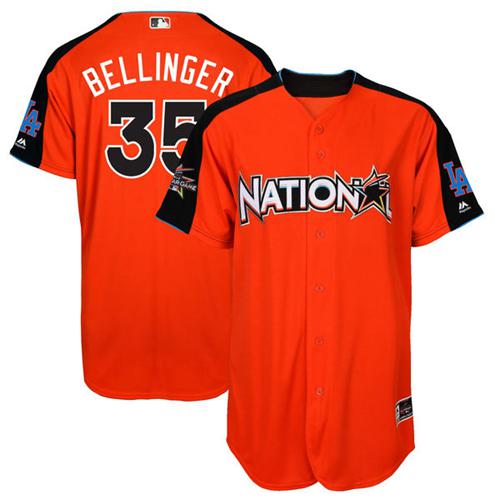 Los Angeles Dodgers #35 Cody Bellinger Orange 2017 All-Star National League Stitched Youth Jersey Youth