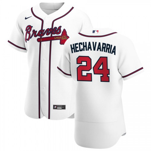 Atlanta Atlanta Braves #24 Adeiny Hechavarria Men's White Home 2020 Authentic Player Jersey Men's