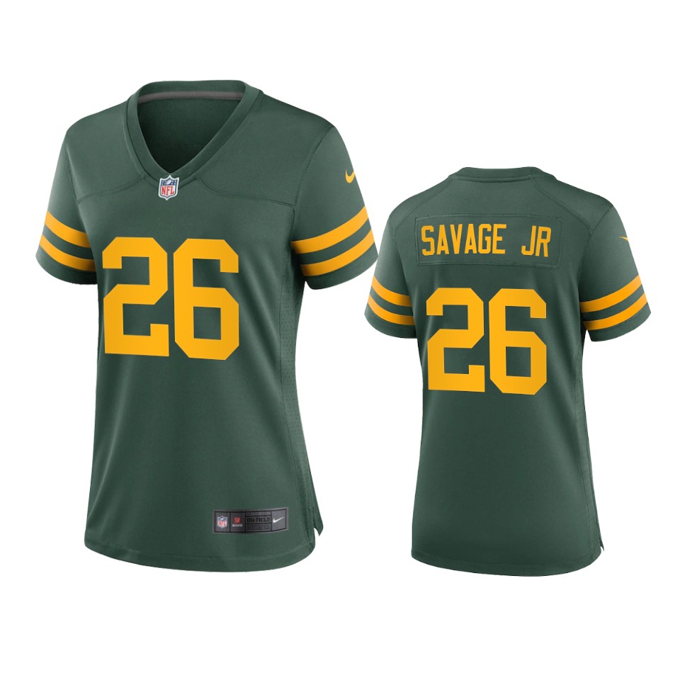 Green Bay Packers #26 Darnell Savage Jr. Women's Alternate Game Player Jersey - Green