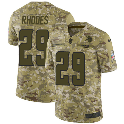 Minnesota Vikings #29 Xavier Rhodes Camo Men's Stitched Limited 2018 Salute To Service Jersey Men's