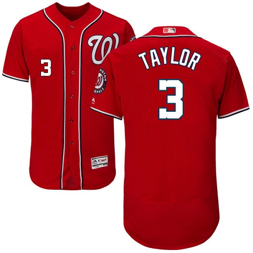Washington Nationals #3 Michael Taylor Red Flexbase Authentic Collection Stitched Jersey Men's