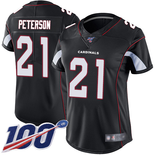 Cardinals #21 Patrick Peterson Black Alternate Women's Stitched 100th Season Vapor Limited Jersey