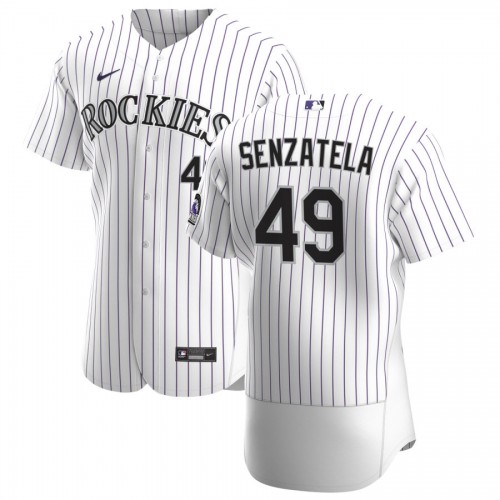 Colorado Colorado Rockies #49 Antonio Senzatela Men's White Home 2020 Authentic Player Jersey Men's