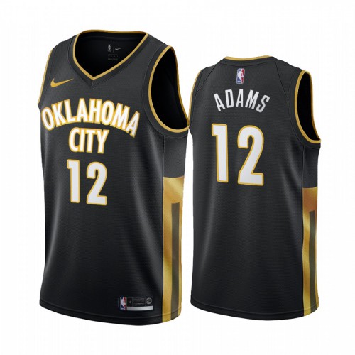 Oklahoma City Thunder #12 Steven Adams Black 2019-20 City Edition Swingman Jersey Mens
