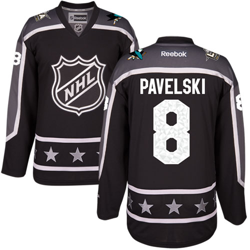 San Jose Sharks #8 Joe Pavelski Black 2017 All-Star Pacific Division Stitched Jersey Men's