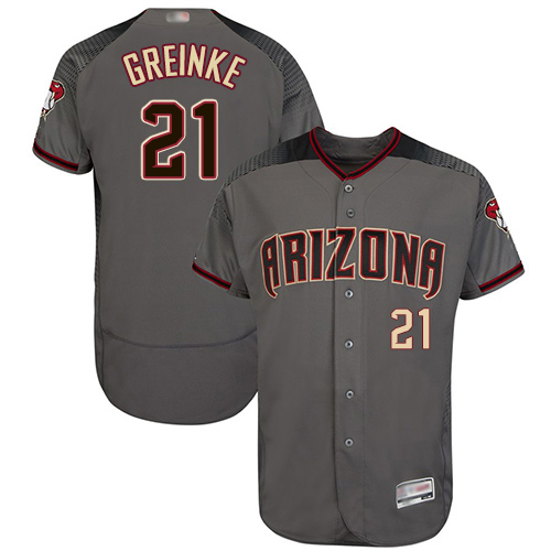 Arizona Diamondbacks #21 Zack Greinke Gray Flexbase Authentic Collection Stitched Jersey Men's