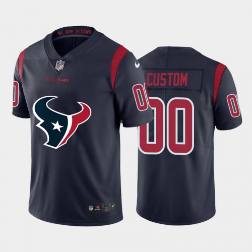 Houston Texans Custom Navy Blue Men's Big Team Logo Vapor Limited Jersey