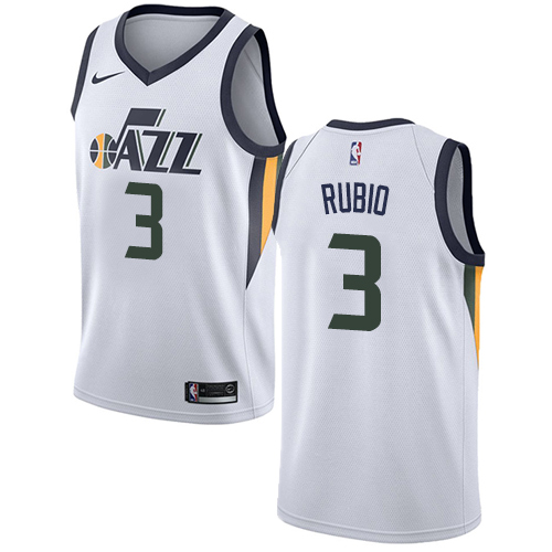 Utah Jazz #3 Ricky Rubio White Swingman Association Edition Jersey Mens