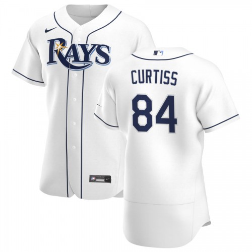 Tampa Bay Tampa Bay Rays #84 John Curtiss Men's White Home 2020 Authentic Player Jersey Men's