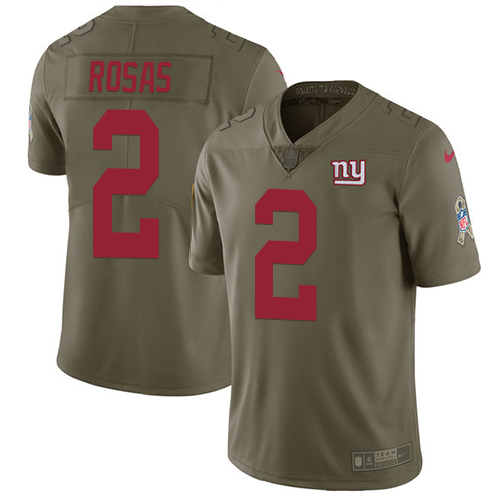 New York Giants #2 Aldrick Rosas Olive Men's Stitched Limited 2017 Salute To Service Jersey Men's