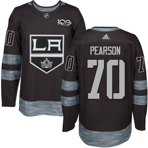 Adidas Los Angeles Kings #70 Tanner Pearson Black 1917-2017 100th Anniversary Stitched Jersey Men's