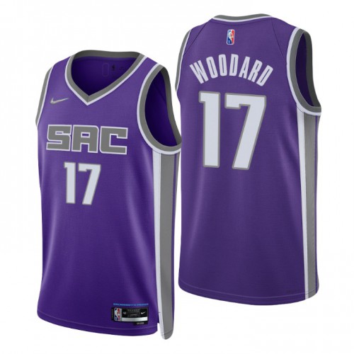 Sacramento Kings #17 Robert Woodard II Purple Mens 2021-22 75th Anniversary Diamond Swingman Jersey - Icon Edition Mens
