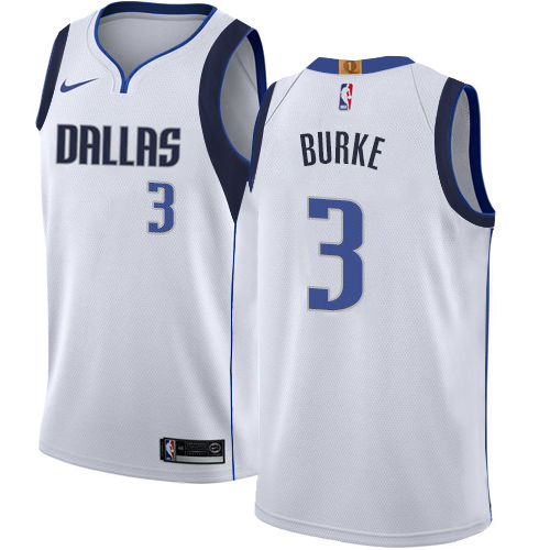 Dallas Mavericks #3 Trey Burke White Swingman Association Edition Jersey Mens