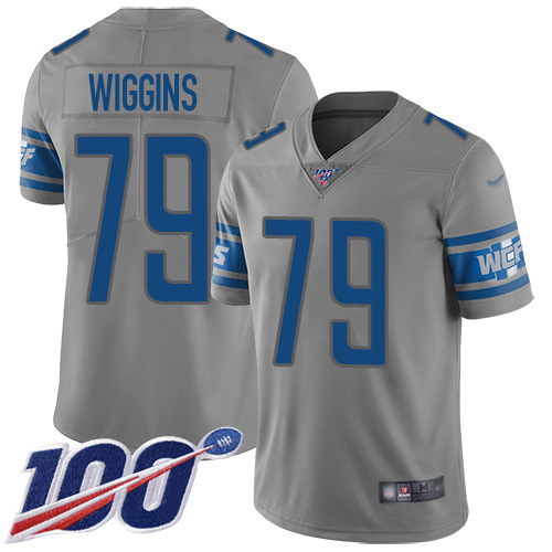 Detroit Lions #79 Kenny Wiggins Gray Youth Stitched Limited Inverted Legend 100th Season Jersey Youth