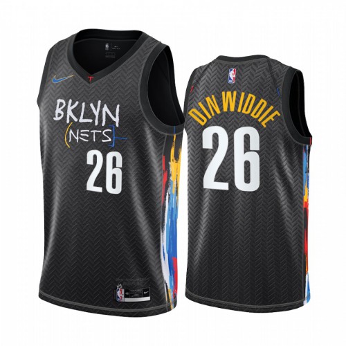 Brooklyn Nets #26 Spencer Dinwiddie Black Youth Swingman 2020-21 City Edition Jersey Youth