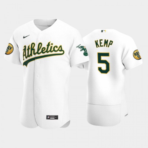 Oakland Oakland Athletics #5 Tony Kemp Men's 2022 Ray Patch Authentic Home White Jersey Men's