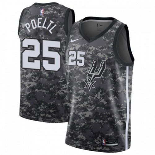 San Antonio Spurs #25 Jakob Poeltl Black Womens Swingman City Edition 2018/19 Jersey Womens