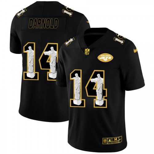 New York New York Jets #14 Sam Darnold Men's Carbon Black Vapor Cristo Redentor Limited Jersey Men's