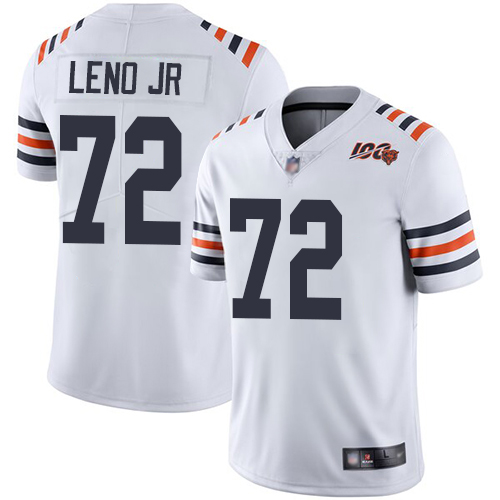 Chicago Bears #72 Charles Leno Jr White Alternate Men's Stitched Vapor Untouchable Limited 100th Season Jersey Men's