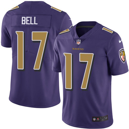 Baltimore Ravens #17 Le'Veon Bell Purple Men's Stitched Limited Rush Jersey Men's