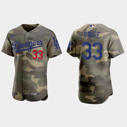 Los Angeles Los Angeles Dodgers #33 David Price Men's 2021 Armed Forces Day Authentic Jersey -Camo Men's