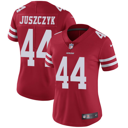 49ers #44 Kyle Juszczyk Red Team Color Women's Stitched Vapor Untouchable Limited Jersey
