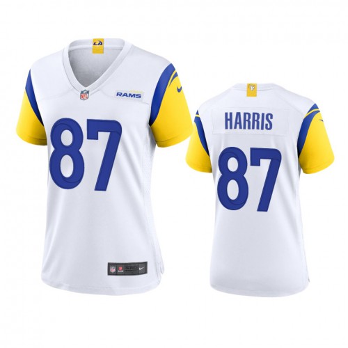 Los Angeles Los Angeles Rams #87 Jacob Harris Women's Alternate Game Jersey - White Womens
