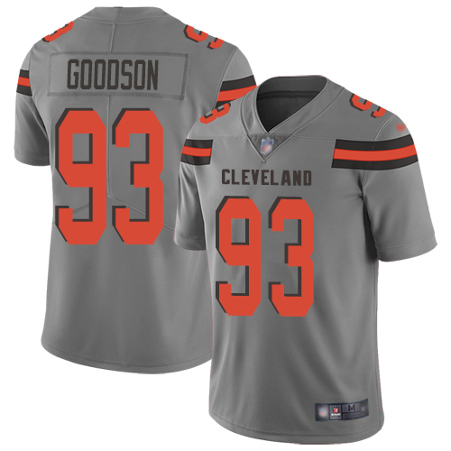 Cleveland Browns #93 B.J. Goodson Gray Men's Stitched Limited Inverted Legend Jersey Men's