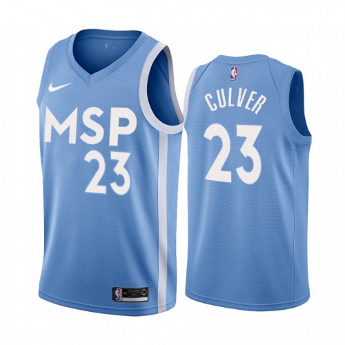 Minnesota Timberwolves #23 Jarrett Culver Mens Unveil 2019-20 City Edition Swingman Jersey Blue Mens
