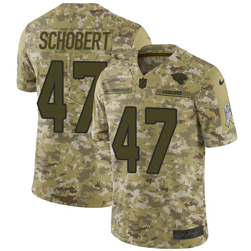 Jacksonville Jaguars #47 Joe Schobert Camo Youth Stitched Limited 2018 Salute To Service Jersey Youth