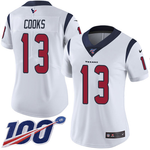Texans #13 Brandin Cooks White Women's Stitched 100th Season Vapor Untouchable Limited Jersey