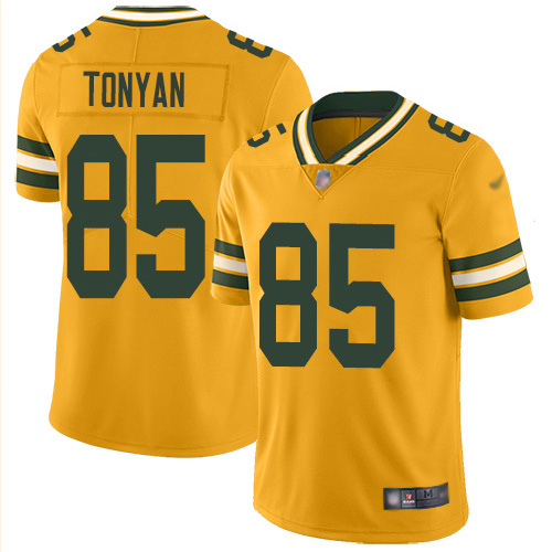 Green Bay Packers #85 Robert Tonyan Gold Youth Stitched Limited Inverted Legend Jersey Youth