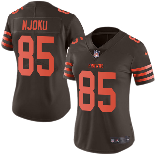 Browns #85 David Njoku Brown Women's Stitched Limited Rush Jersey